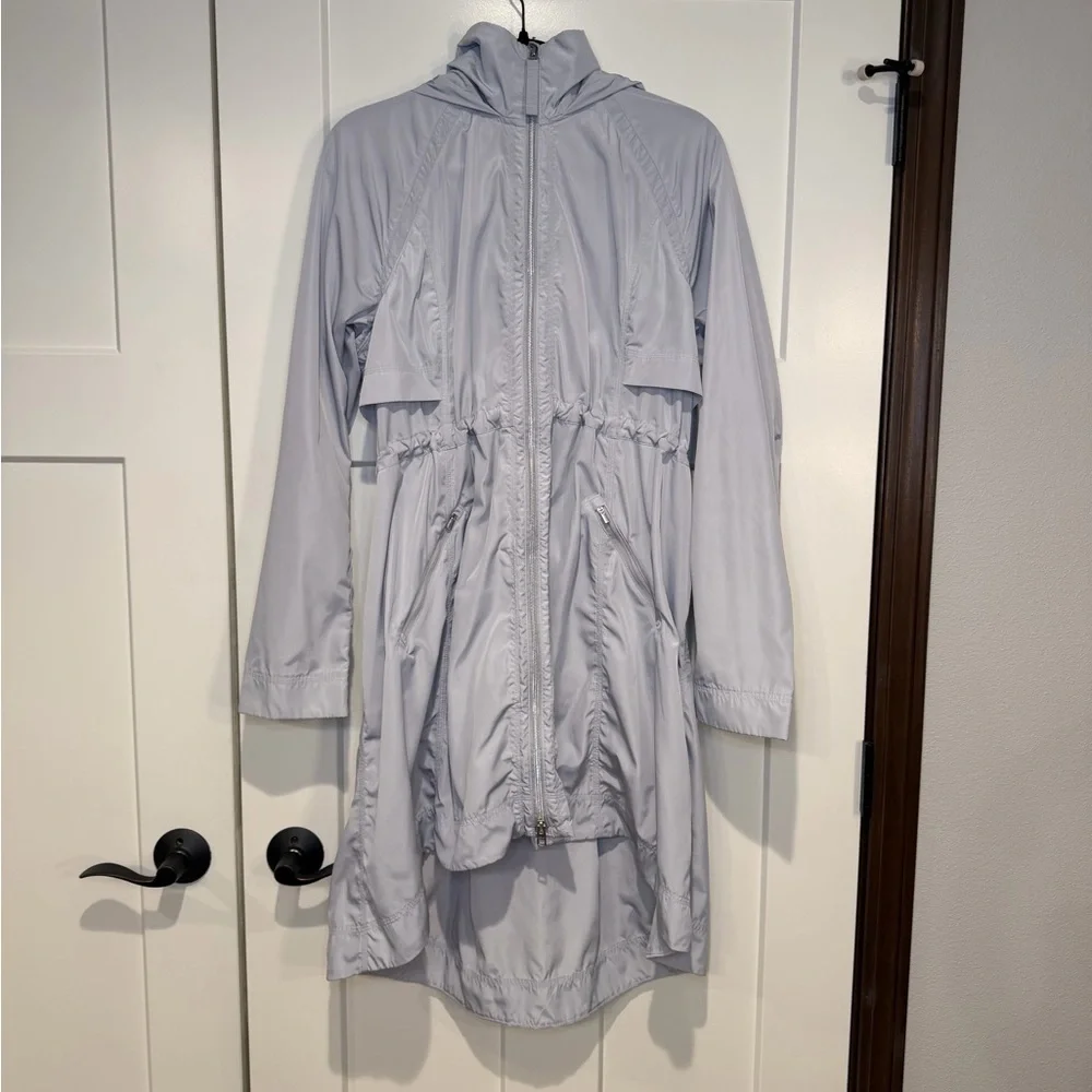 Athleta Solar Wind & Rain Anorak Jacket, Grey/Silver SIZE MT